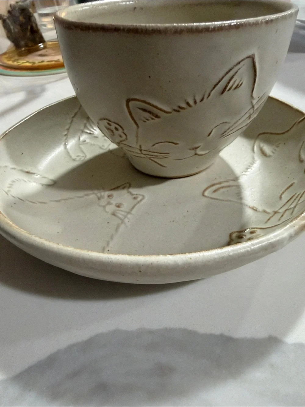 Cream Ceramic Vase with Subtle Brown Accents